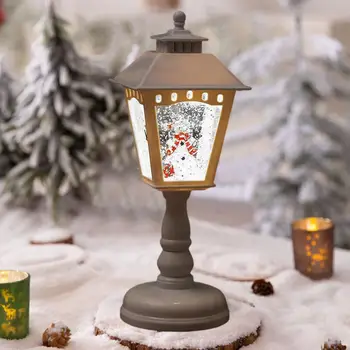 Kalėdinė stalinė lempa USB maitinama stalinė lempa Baterija valdoma baisi sniego gaublio naktinė lemputė su blizgančiu sniego seniu Kalėdoms