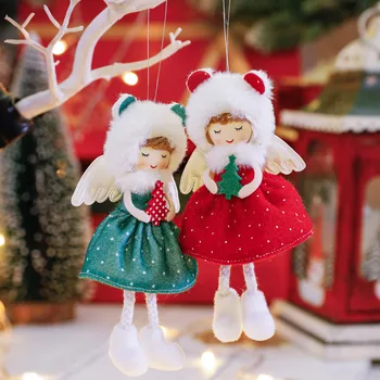 Kalėdų pliušinis angelas Mergaitės lėlės Papuošalai Kalėdų eglutės pakabukas Pakabinama dekoracija namams Naujųjų metų dekoras Daiktai Dovanos vaikams
