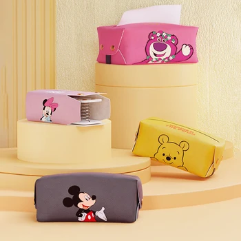 Kawaii Disney Anime automobilių audinių dėžutė Minnie Mickey Automobilių salonas Oda Pakabinamo tipo servetėlių dėžutė Animacinių filmų automobilių aksesuarai