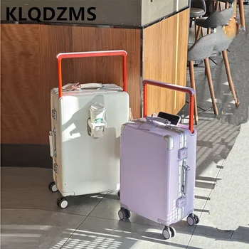 KLQDZMS 20 24 colių pločio traukimo strypo lagaminas moteriškas aukštos išvaizdos kelioninis lagaminas įlaipinimo dėklas universalus ratų slaptažodis bagažas
