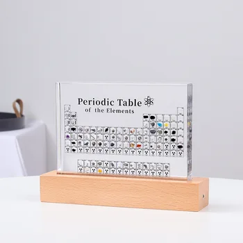 Krištolinė periodinė lentelė su elementais Paveikslėlių raidžių dekoravimas Vaikai, mokantys mokyklą Rodyti cheminį elementą Namų dekoras