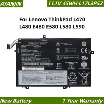 L17L3P52 L17M3P53 11.1V 45WH akumuliatorius skirtas Lenovo ThinkPad L470 L480 E480 E580 L580 L590 serijai L17C3P52 01AV466 01AV463