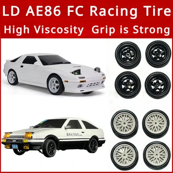 LD AE86 FC RC automobilių dalys Lenktyninių padangų sukibimas su padangų sukibimu Stiprus lengvas galvos guminių padangų atnaujinimas