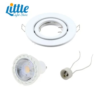 LED prožektoriaus rėmas su MR16 GU10 lizdu ir lempute Modernus aliuminio baltas įleidžiamas pagrindinis lizdo šviestuvas