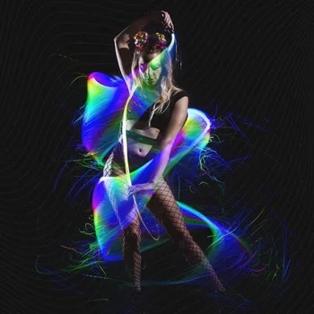 LED šviesolaidinis šokis Whip Bright Light Up Rave Toys Party Nightclub Show Music Festival Accessories Gogo Dancer Props Women