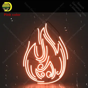 Liepsnos neoninės nakties ženklas gaisrui neonas Ikoniška restorano siena Rankdarbių viešbutis pagal užsakymą Lempa reklamuoja Letrero Neon enseigne lumine