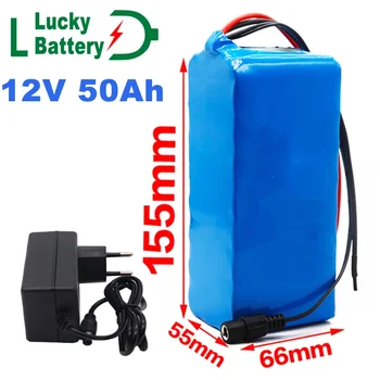 Lucky 12V 50000mAh 3S8P Battery Pack 18650 Ličio baterijų apsaugos plokštė 12V 40000mAh inverterio kasėjui su 12.6V įkrovikliu