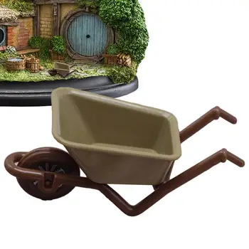 Miniatiūrinis lėlių namelis Krepšelio ratas Barrow miniatiūrinis žaislų emuliacija Kraštovaizdžio miniatiūrinis vežimėlio krepšelio modelis ūkio žaislui