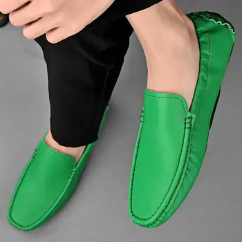 Natūralios odos kvėpuojantys laisvalaikio odiniai batai Vyriški verslo įsispiriami laisvalaikio vyriški batai internetu Sausgyslių apačia Baita Gommino