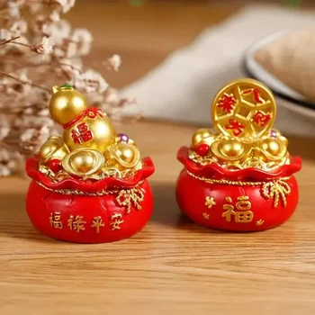 Naujas kūrybinis kinų stiliaus turto pinigų krepšys, sėkmės, palankus laimingas krepšys, Naujųjų metų dovana, torto dekoravimas, dervos ornamentas