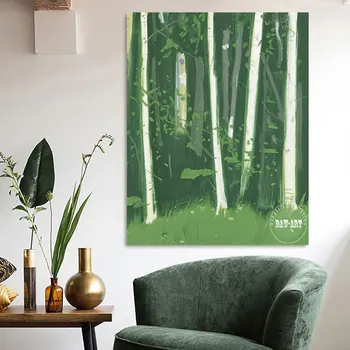 Nemokamas pristatymas Abstrakti aliejinė tapyba Sienų drobė Pagrindinis Menas Bambuko miško paveikslas Modernus meno kūrinys Miegamojo kambario dekoras Neįrėmintas