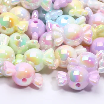 Perlų gradiento imitacijos spalva Akrilo saldainių karoliukai 11x21mm 10vnt Akrilo karoliukai papuošalų gamybai 
