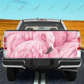 Pink Flamingo Animal Car Tail Trunk Protect Vinly Wrap lipdukas Decal Auto Hood Decoration Variklio dangtelis visureigio pikapui