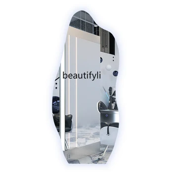 Plaukų salono tualetinis stalas plaukų salonui vienpusis grindų veidrodis Kirpykla Plaukų kirpimo veidrodis