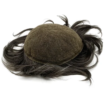 Plaukų sistemos nėrinių perukas Vyrai Pilni nėriniai Šveicariški nėriniai Toupee Human Remy Hair Free Shipping