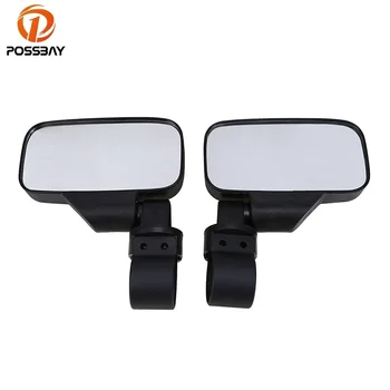 POSSBAY UTV stiklinis šoninio vaizdo veidrodis Universalus tinka daugumai UTV su 1.75 colio / 2 colių ritininio vamzdžio galinio vaizdo lenktynių veidrodžiais