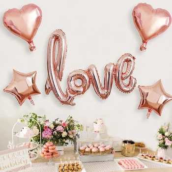 Raudonas meilės laiškas Folijos balionas Rožinis sidabrinis auksas Balonas Jubiliejus Vestuvės Valentino gimtadienio šventės dekoravimas Foto rekvizitas Dekoras