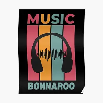retro muzika Bonnaroo dizaino plakatas Dekoras Modernus sienų spausdinimo kambarys Vintažinis namų meno freskos dekoravimas Juokinga tapyba be rėmo