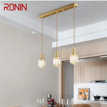 RONIN Šiuolaikinis auksinis LED žalvarinis pakabinamas šviestuvas Kūrybinė dekoratyvinė pakabinama lemputė namų valgomojo kambariui