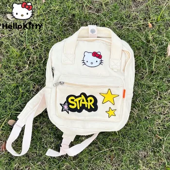 Sanrio Cartoon Anime Star kuprinė moterims Hello Kitty Didelės talpos studentų drobinė rankinė Y2k Aštrus merginos pečių krepšys 2023