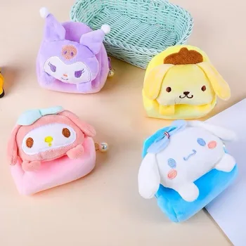 Sanrio Pliušinis pakabukas Animacinė moneta Piniginė Minkšta Pp Medvilnė Kawaii Kuromi Hello Kitty Plush raktų pakabukas Pakabukas vaikams Mergaitės dovana