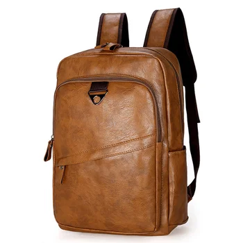 Senovinė 15,6 colio nešiojamojo kompiuterio kuprinė Vyriški prabangūs studentų mokykliniai krepšiai Neperšlampamos kelioninės kuprinės Retro odos dizainerio krepšys