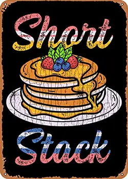 Short Stack Apparel Pancak Vintage Look Metal Sign Patent Art Prints Retro Gift 8x12 colių