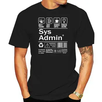 sistemos administratorius Produkto etiketės marškinėliai Unix Linux kava Marškinėliai Laisvalaikio trumpomis rankovėmis Vyriški drabužiai Vasaros viršus