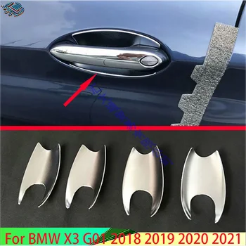 skirta BMW X3 G01 2018-2022 2020 m. automobilių priedai ABS chromo durų rankenos dubens dangtelio dangtelio ertmės apdaila įdėklas Catch Liejimo garnyras