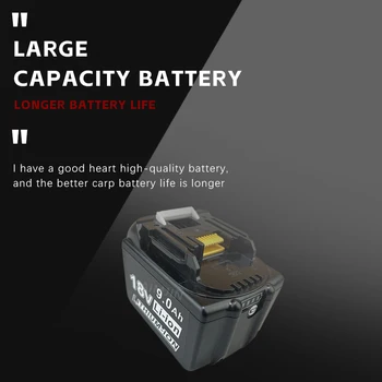 skirta Makitai ličio jonų įkraunama baterija 18V 9000mAh 18v gręžtuvas Pakaitinės baterijos BL1860 BL1830 BL1850 BL1860B