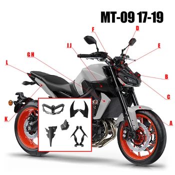 skirta MT09 FZ09 Priekinių viršutinių nosies žibintų apvado gaubtas Yamaha MT-09 FZ-09 2017-2020 2019 MT FZ 09 motociklų priedai