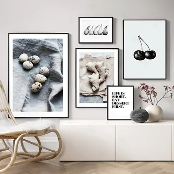 Sodybos virtuvės sienų paveikslėliai Maisto laiškų citatos Drobės tapybos citatos Imbiero vyšnių plakatai ir atspaudai svetainės dekorui