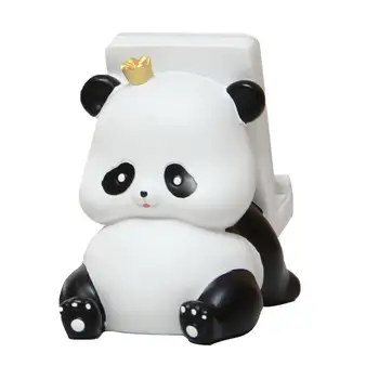 Stabilus telefono laikiklis Panda Telefono laikiklis Ornamentas Derva Amatų darbalaukis Mobilusis telefonas Stovo laikiklis Stovo formos dekoravimas Gimtadienio dovana