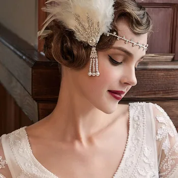 Stonefans Feather Rhinestone Headpiece Vintage Carnival Dance Flapper Headbands 1920s Great Gatsby Accessories Luxury Designer
