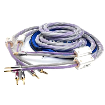 Suporuokite dviejų laidų garsiakalbių kabelį XLO Signature 3 HiFi garso garsiakalbio laido stiprintuvas, rago kabelis, bananų ir kastuvų kištukas