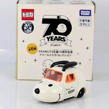 Takara Tomy Snoopy Septyniasdešimtmečio leidimo modelio automobilis Žaislas Riboto leidimo lengvojo lydinio automobilių kostiumas Vaikų dovana Cool Belle Kawaii