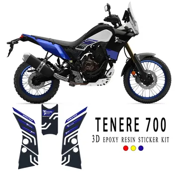 Tenere 700 priedai Motociklų bako trinkelių lipdukas 3D epoksidinės dervos lipdukas, skirtas Yamaha Tenere 700 2019-2023