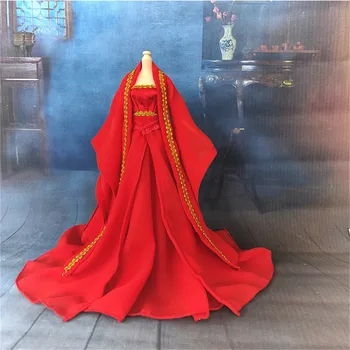 Tinkinkite ilgą suknelę 1/6 moteriškos tradicijos Hanfu ilgos suknelės kinų senovinių marškinių drabužių kostiumas 12inch veiksmo figūriniams žaislams