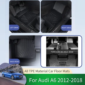 TPE Car vandeniui atsparūs neslystantys grindų kilimėliai Full Surround Protective Liner Kojų pagalvėlės Kilimas Audi A6 C7 Sedanui 2012 ~ 2018 2016 2017