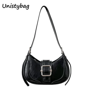 Unistybag Vintage Handranks Designer Luxury Shoulder Bag Ladies Half-moon Crossbody Bags Fashion Underarm Bag Retro Women's Bag