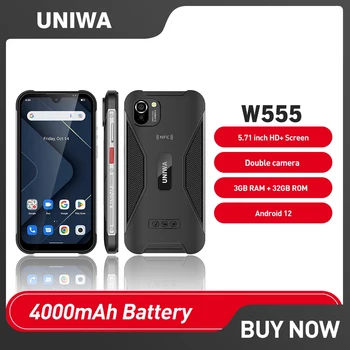UNIWA W555 4G Išmanusis telefonas Android 12 PTT 3GB 32GB 5.71 colio HD+ keturių branduolių telefonas Išmanieji telefonai 13MP galinė kamera 4000mA Mobilusis telefonas NFC