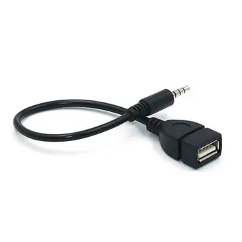USB Female To 3.5mm Jack Audio Adapter Headphone Aux Adapter Car Audio And Video Input Adapters U Disk Aux Car Audio Cable