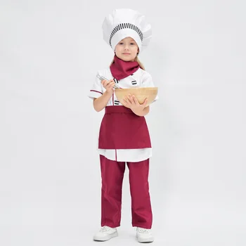 Vaikų Cosplay desertų kepėjas nustato vyriškus ir moteriškus vakarietiško maisto šefo darbo drabužius