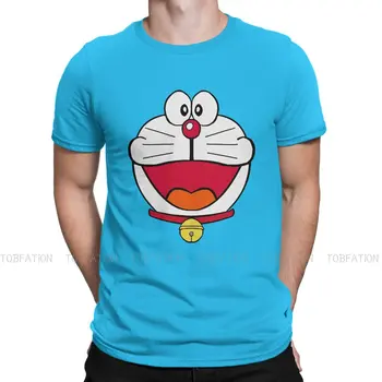 Veidas Hipsteris TShirts Doremon Cartoon Vyriško stiliaus gryna medvilnė Gatvės drabužiai Marškinėliai apvaliu kaklu Didelis dydis