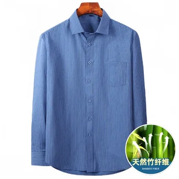 Vyriški marškiniai 2023 Pavasario ir rudens ilgomis rankovėmis verslo juostelė Vidutinio amžiaus darbo suknelė Vyriški marškiniai
