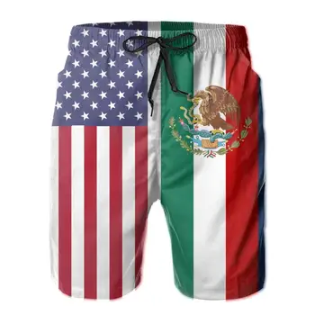 Vyriški maudymosi kostiumėliai Amerikos Meksikos vėliava Banglenčių paplūdimio lenta Šortai Maudymosi kostiumėliai