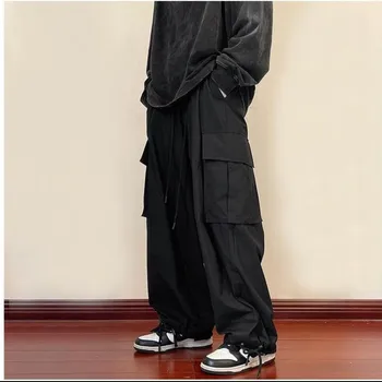 Vyriškos Haremo kelnės Laisvi laisvalaikio kekšės kojų kišeniniai kombinezonai Japoniški funkciniai devynių taškų žiedai