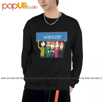 Weezer Cartoon Group Band Alt Rock džemperių marškinėliai Retas laisvalaikio naujovė bestseleris