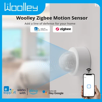 Woolley Zigbee Žmogaus judesio jutiklis Smart Home PIR judesio jutiklio detektoriaus sauga Išmanusis gyvenimas veikia su Alexa Google Home