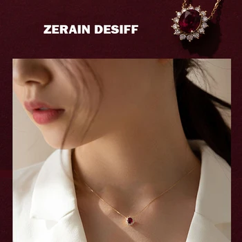 Zerain Desiff Ruby Tourmaline Karoliai 18K Gold Diamond Pendentif Diamant Femme jubiliejinės dovanos Prabangūs papuošalai